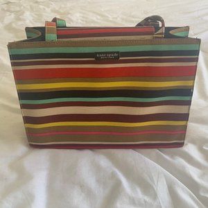 Kate Spade Multicolour Striped Canvas Handbag